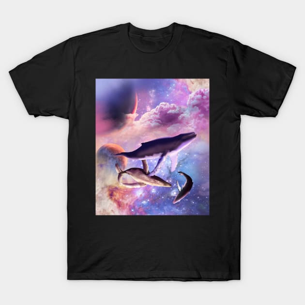 Space Whales T-Shirt by Random Galaxy
